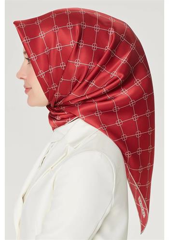 Armine İpek Eşarp Nostalji - 8555-19 Kırmızı Twill