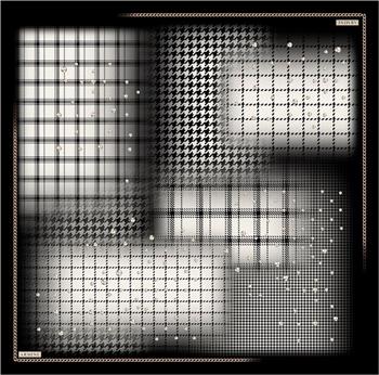 Armine İpek Eşarp Nostalji - 8612-80 Siyah Krem Twill