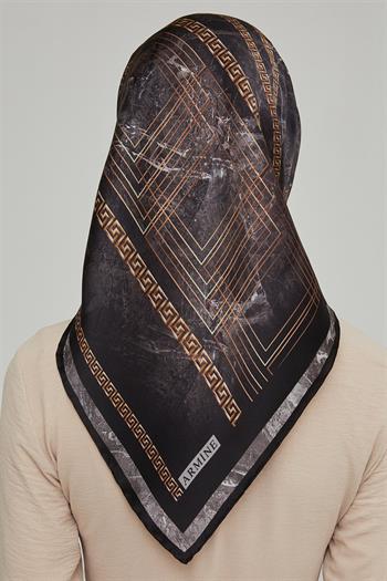 Armine İpek Eşarp Nostalji - 8615-46 Siyah Sura