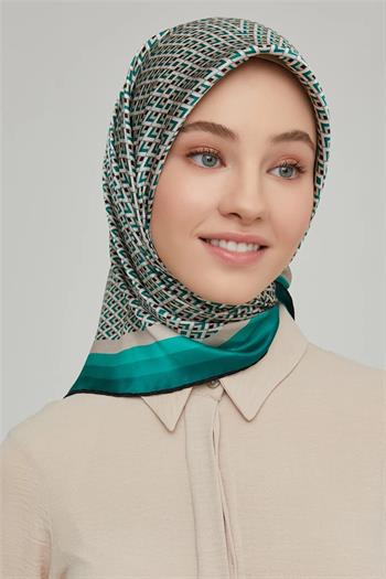 Armine İpek Eşarp Nostalji - 8634-38 Yeşil Twill