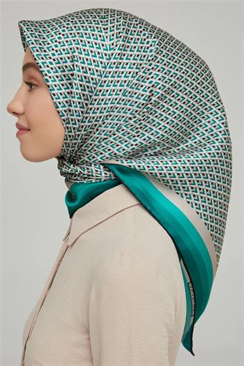 Armine İpek Eşarp Nostalji - 8634-38 Yeşil Twill