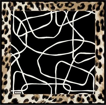 Armine İpek Eşarp Nostalji - 8653-20 Siyah Bej Twill