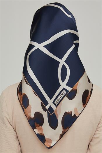 Armine İpek Eşarp Nostalji - 8653-21 Lacivert Twill