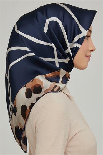 Armine İpek Eşarp Nostalji - 8653-21 Lacivert Twill
