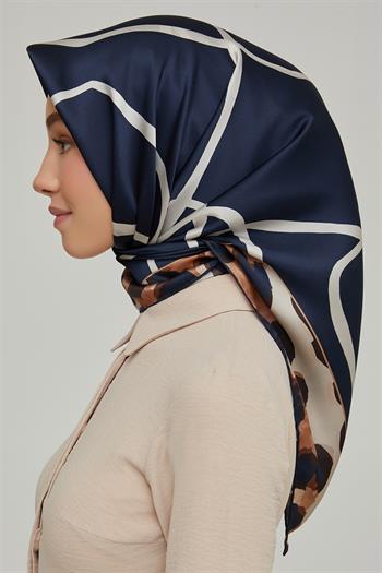 Armine İpek Eşarp Nostalji - 8653-21 Lacivert Twill