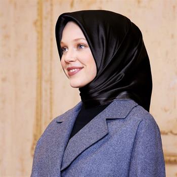 Armine İpek Eşarp Nostalji - 8668-01 Siyah Gri Twill