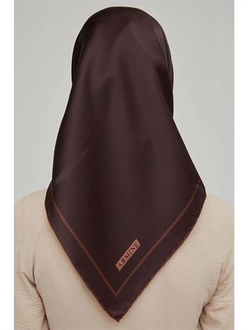 Armine İpek Eşarp Nostalji - 8668-13 Kızıl Kahve Twill
