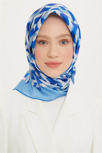 Armine İpek Eşarp Nostalji - 8720-52 Mavi Twill