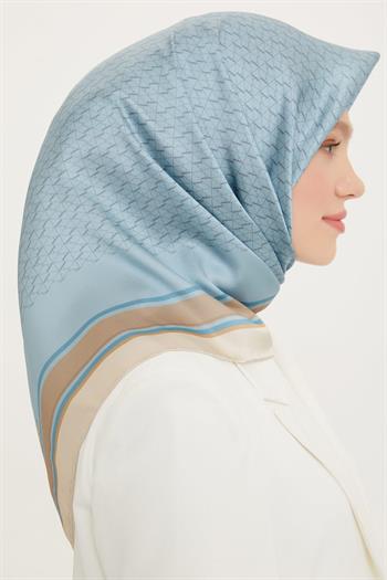 Armine İpek Eşarp Nostalji - 8724-07 Bebe Mavi Twill