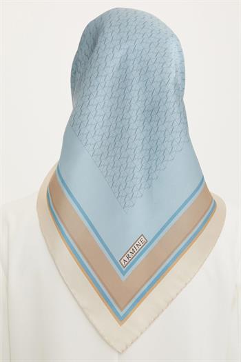 Armine İpek Eşarp Nostalji - 8724-07 Bebe Mavi Twill