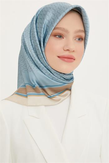 Armine İpek Eşarp Nostalji - 8724-07 Bebe Mavi Twill