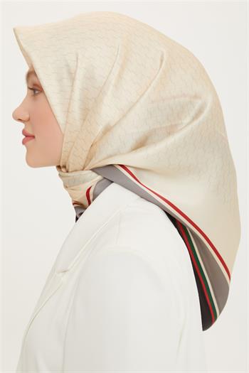 Armine İpek Eşarp Nostalji - 8724-09 Krem Twill