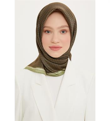 Armine İpek Eşarp Nostalji - 8733-10 Yağ Yeşili Twill