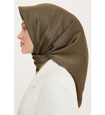 Armine İpek Eşarp Nostalji - 8733-10 Yağ Yeşili Twill