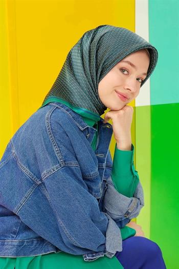 Armine İpek Eşarp Nostalji - 8733-32 Yeşil Twill