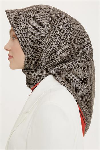 Armine İpek Eşarp Nostalji - 8733-40 Siyah Bordo Twill