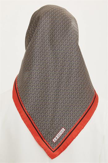 Armine İpek Eşarp Nostalji - 8733-40 Siyah Bordo Twill