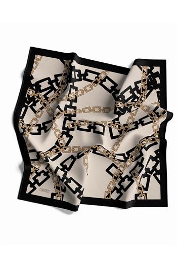 Armine İpek Eşarp Nostalji - 8736-01 Krem Siyah Sura