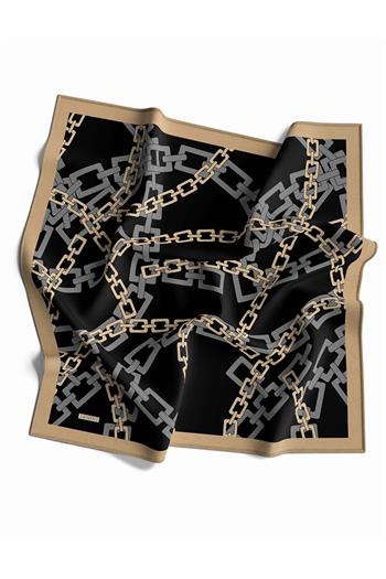 Armine İpek Eşarp Nostalji - 8736-36 Siyah Kahve Sura