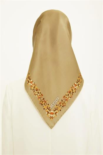 Armine İpek Eşarp Nostalji - 8765-12 Gold Twill