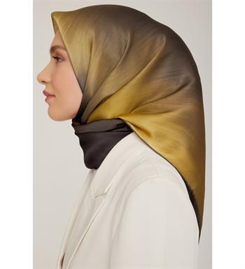 Armine İpek Eşarp Nostalji - 8821-54 Siyah Sarı Sura