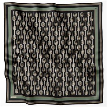 Armine İpek Eşarp Nostalji - 8822-35 Siyah Yeşil Twill