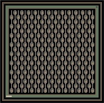 Armine İpek Eşarp Nostalji - 8822-35 Siyah Yeşil Twill