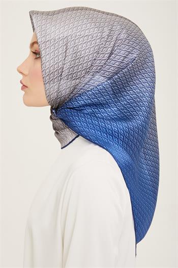 Armine İpek Eşarp Nostalji - 9104-80 Mavi Twill