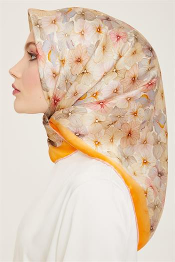 Armine İpek Eşarp Nostalji - 9108-22 Turuncu Twill