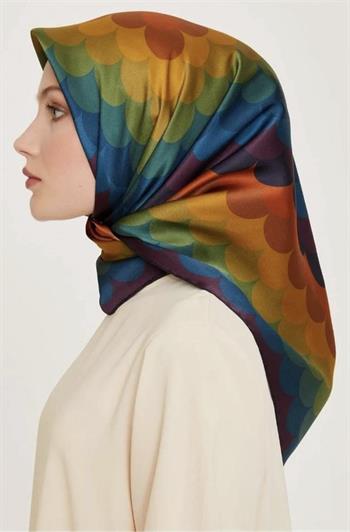 Armine İpek Eşarp Nostalji - 9212-35 Mavi Yeşil Twill