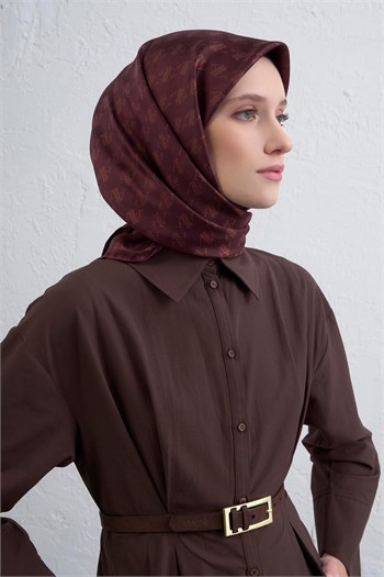 Armine İpek Eşarp Nostalji - 9412-04 Bordo Twill