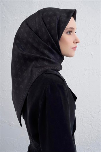 Armine İpek Eşarp Nostalji - 9412-85 Siyah Twill
