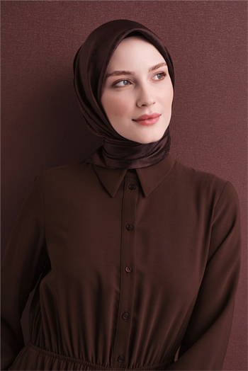 Armine Jakarlı İpek Eşarp 2027 Kış - 9647-87 Bordo