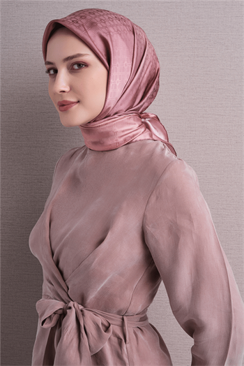 Armine Jakarlı İpek Eşarp 2027 Kış - 9647-57 Pembe 