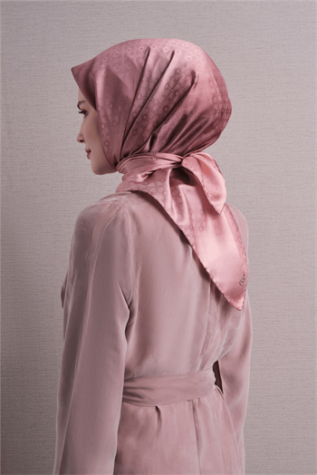 Armine Jakarlı İpek Eşarp 2027 Kış - 9647-57 Pembe 