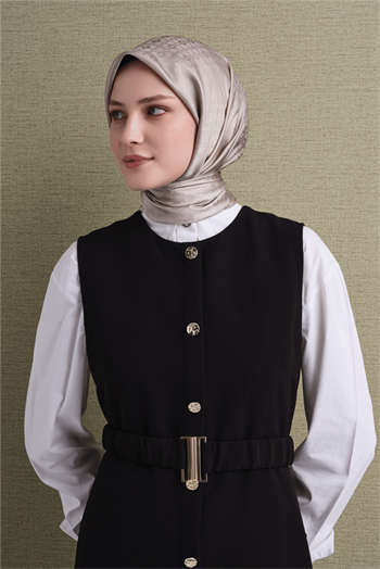 Armine Jakarlı İpek Eşarp 2027 Kış - 9647-83 Bej