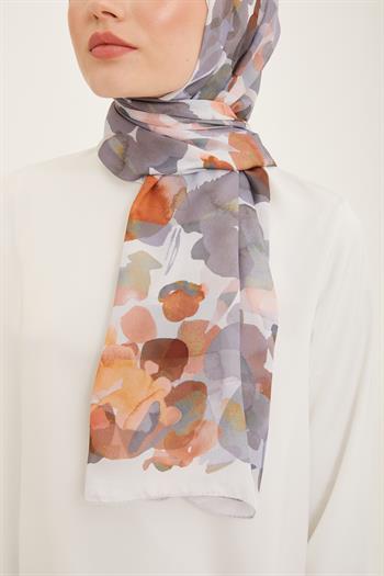 Armine Life Şal - 5353-16 Beyaz Gri