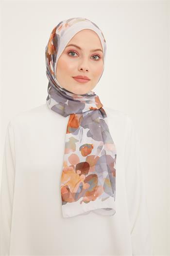 Armine Life Şal - 5353-16 Beyaz Gri