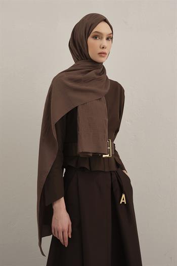 Armine Lyocell Şal - 3 - Kahve 11