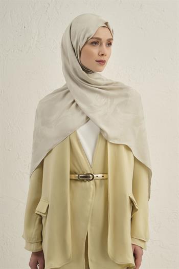 Armine Lyocell Viscon Şal - Dalga Desenli 1 - Açık Taş 14