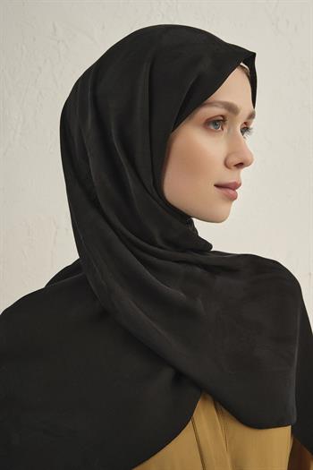 Armine Lyocell Viscon Şal - Dalga Desenli 1 - Siyah 01
