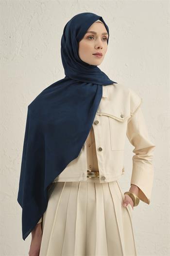 Armine Lyocell Viscon Şal - Dalga Desenli 1 - Koyu Lacivert 03