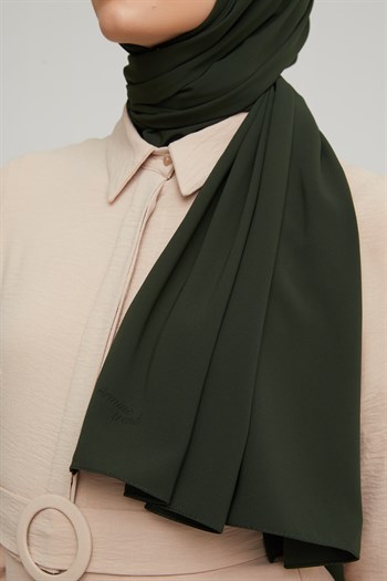 Armine Medine İpeği Şal - Asker Yeşil 1014