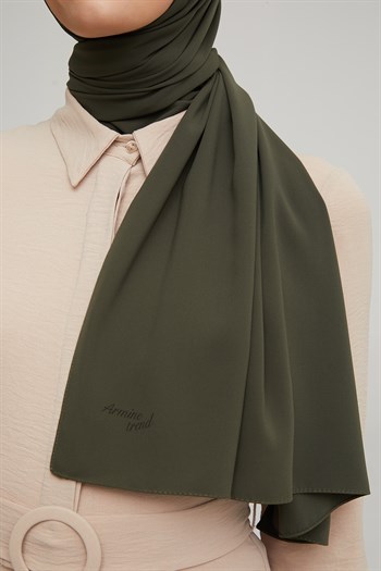 Armine Medine İpeği Şal - Haki 1015