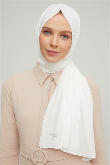 Armine Medine İpeği Şal - İnci Beyaz 1039