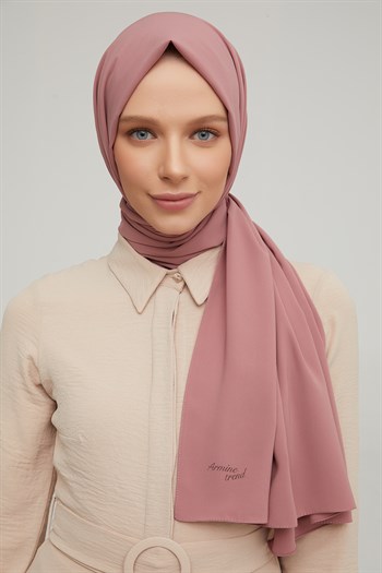 Armine Medine İpeği Şal - Koyu Pudra 1031