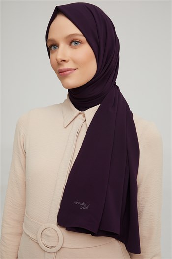 Armine Medine İpeği Şal - Patlıcan Mor 1012