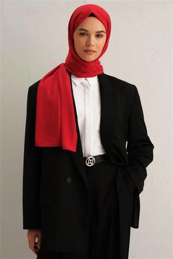 Armine Medine İpeği Şal - Kırmızı 11
