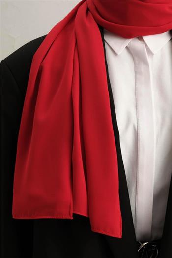 Armine Medine İpeği Şal - Kırmızı 11