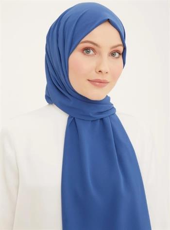 Armine Medine İpeği Şal - Koyu Kot Mavi 17